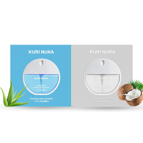 Kuri Nuka Hand Sanitizer Spray,Power Mist Hydrating Hand Sanitizer Spray, 2-piece set (Aloe Vera,