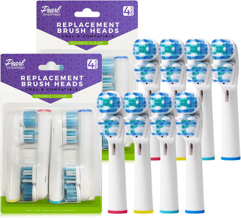 Pearl Enterprises Oral-B Compatible Replacement Toothbrush Heads Double Clean for Oralb Braun Electric Toothbrush