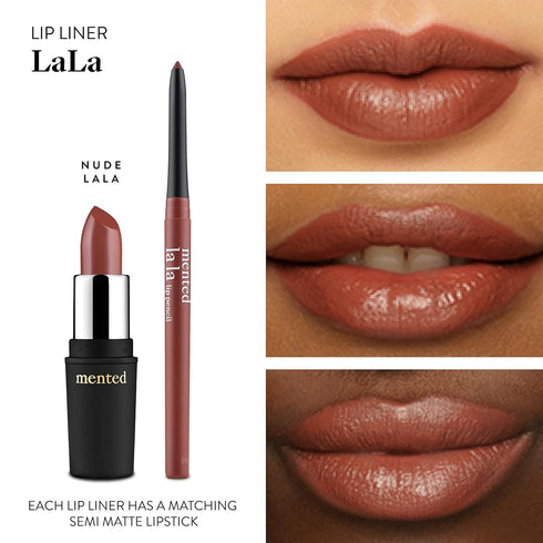 Mented Cosmetics La La Nude Waterproof Lip Pencil, Natural Vegan and Cruelty-Free Matte Lip Liner for Women