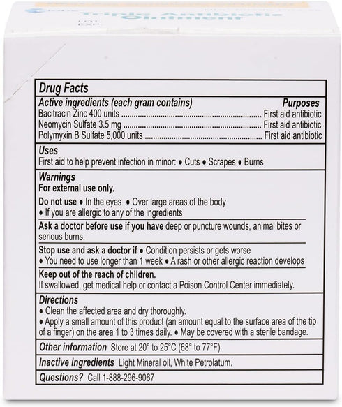 Globe Triple Antibiotic Ointment, 25 Pack 0.9g Single Packets for Minor Scratches, Wounds, Infection Prevention