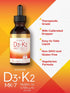 Carlyle Vitamin D3 K2 Liquid | 2 Fl Oz | MK-7 Supplement | Vegetarian, Non-GMO, Gluten Free