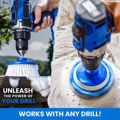 Bathroom Cleaning Scrub Pads with Drill Powered Scrub Brush, Combo Kit for Efficient Cleaning