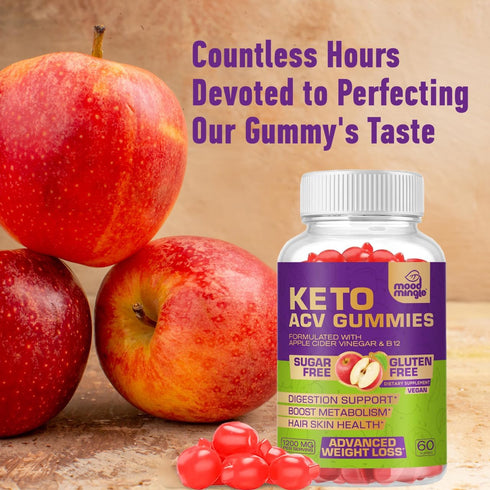 Mood Mingle Gummies 60 Gummies (1000MG) Keto ACV for Advanced Weight Loss - Gluten & Sugar-Free Apple Cider Vinegar