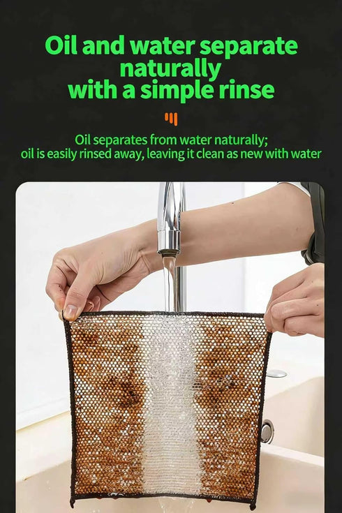 YOFAN 5-Pack 7.9-Inch Dual-Layer Metal Mesh Cleaning Cloths - Scratch-Free Kitchen Scrubbers for Dishes & Cookware