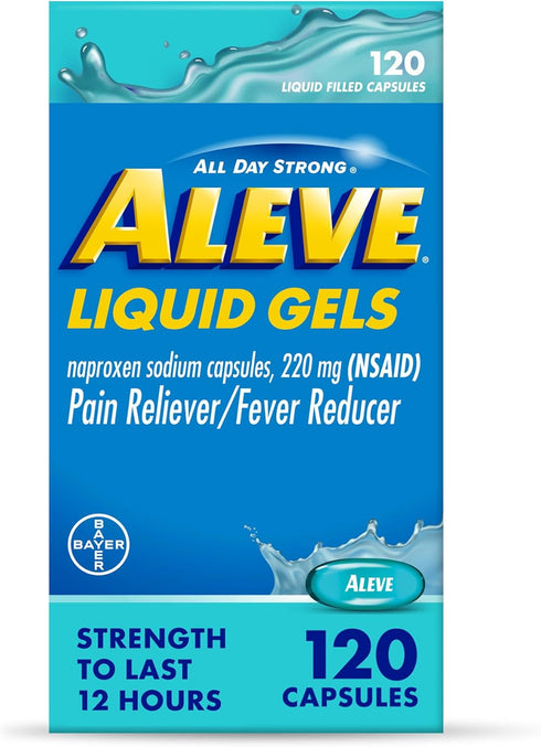 Aleve Liquid Capsules, Naproxen Sodium Capsules 220 mg, 120 Count