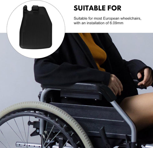 1 UPKOCH Wheelchair Footplates Pair Heavy Duty Plastic Foot Rest Replacement Pedals Black for Patient Mobility