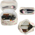 Cute Makeup Bag for Women - 3 Pcs Quilted Floral Coquette Aesthetic Travel Cosmetic Bags (Pink Flower)