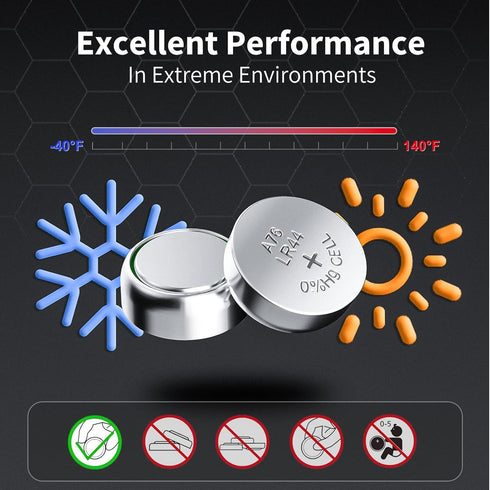 NICEBATT A76 357/303 LR44 12 Pack, AG13 L1154F 357 303 SR44 76A 1.5V Batteries Premium Alkaline Button Coin Cell