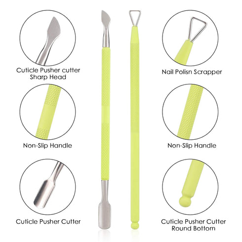 YINYIN Professional Cuticle Trimmer with Pusher and Cutter, Stainless Steel Clippers for Fingernails