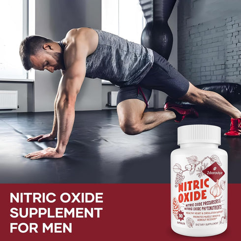 Nitric Oxide Supplement for Men, 90 Capsules (1 Bottle) | Nitric Oxide Precursor & Phytonutrients Complex