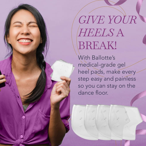 Ballotte Premium Silicone Heel Protectors - Gel Heel Pads/Silicone Socks for Women & Men, Pain Relief for Cracked Heel