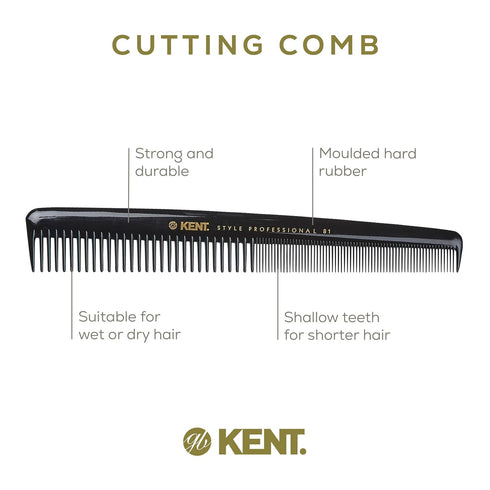 Kent SPC81 Salon-Style Dressing Cutting Comb, Professional Barber Haircut Comb for All Hair Types