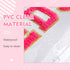 Hillban 2 Pcs Medicine Bag, Chenille Letter Preppy Clear Makeup Meds Travel Bag, PVC Transparent Cosmetic Pouch Set