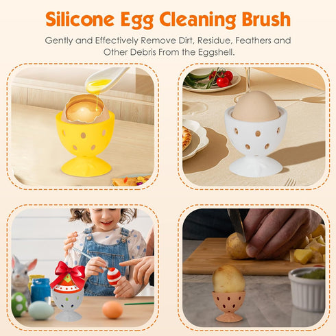 WAMEIJU Egg Brush Cleaner, Egg Cleaner for Fresh Eggs, Cute Chick Shaped Egg Wash and Brush, Washing Egg Tool