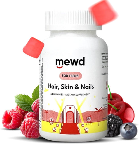 MEWD Teen and Kids Hair, Skin & Nails Support Multivitamin Gummies -