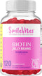 SmileVites Biotin 10,000 MGC Hair, Skin, and Nails Supplement, Strawberry Flavored Jelly Beans, 120 Count