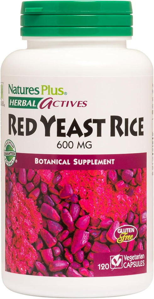 Natures Plus Herbal Actives Red Yeast Rice, 600 mg, 120 Vegan Capsules