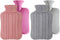 Kellegour 2pcs Rubber Hot Water Bottle with Knitted Cover, Warm Water Heat Bottles