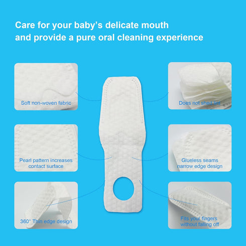 Baby Tongue Cleaner, Newborn Finger Toothbrush, 42 Count Disposable Wet and Dry Use, 0-36 Months