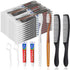 100pcs Disposable Toothbrushes with Toothpaste and Comb Floss Individually Wrapped, 4-in-1 Bulk Kit for Homeless,