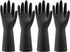 Bamllum 4 Pairs Rubber Kitchen Dishwashing Gloves, Reusable Household Cleaning Gloves for Washing Dishes (Medium, Black)