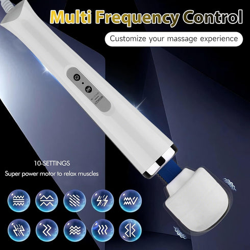 Wired Powerful Massager with Strong Handheld Vibration Wand for Women - Personal Total Body Back Massager for Sports