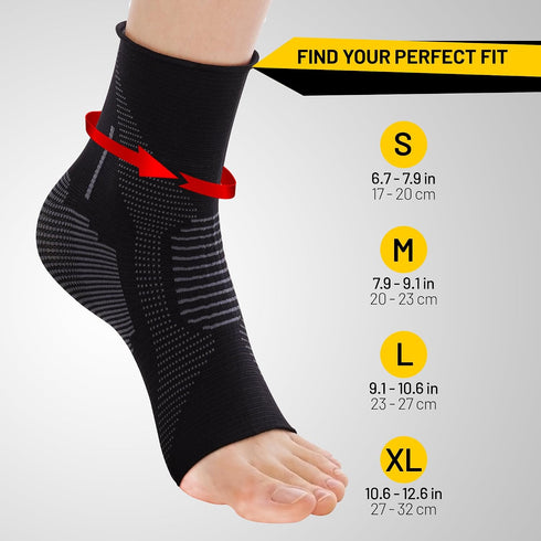 invera 1 Ankle Compression Sleeve for Men & Women Plantar Fasciitis Brace, Achilles Tendonitis Relief, Ankle Support
