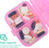 Small Travel Pill Organizer Box with 8 Grid Compartments, Portable Daily Weekly Medication Container