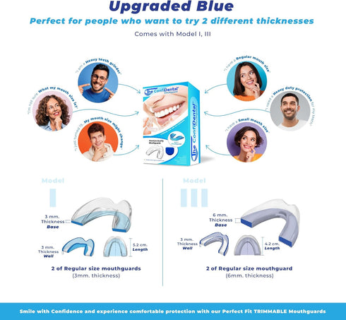 Pack of 4 Moldable Mouth Guard for Teeth Grinding, 2 Regular and 2 Heavy Duty Guard