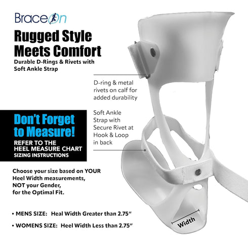AFO Drop Foot Brace - Swedish Ultra Lock Lightweight Brace for Walking, Drop Foot, Men, Left