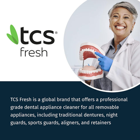 TCS Fresh Dental Appliance Cleaning Toothbrush, 3 Pack for Dentures and Mouth Guards