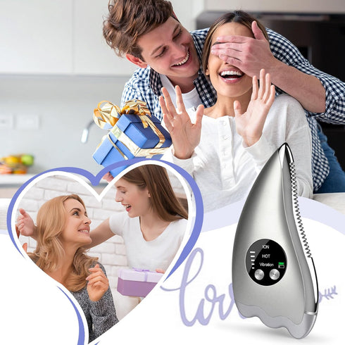 NANSIKE Electric Scraping Plate Gua Sha Massage Tool with Heat Vibration and Microcurrent for Face Neck Shoulder