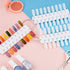 Maitys 6 Sets 216 Tips Double Layer Nail Color Display Card, Plastic Nail Polish Sample Display with Chain
