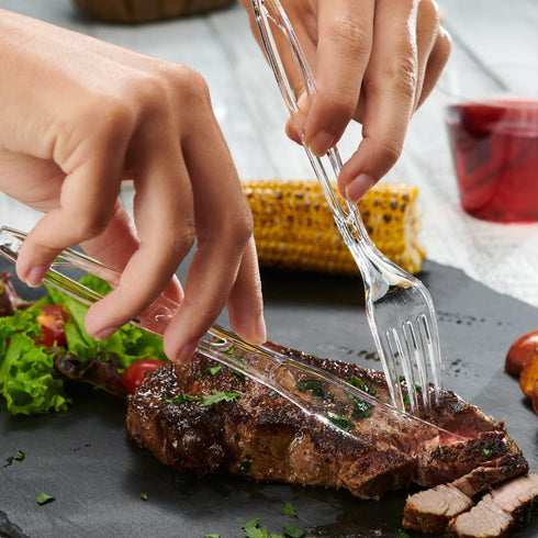 Comfy Package 200 Count Premium Heavyweight Disposable Knives - Clear Plastic Knives for Parties, Events, and Catering
