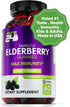 Sambucus Elderberry Gummies for Adults & Kids, Black Elderberry Vitamin C and Zinc, 60 Chews