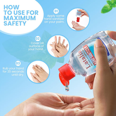 Pack 1 80% Latalia Mini Hand Sanitizer Travel Size Bulk of | Alcohol Gel Unscented Non Drying Moisturizing