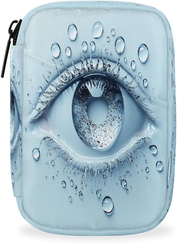 Skerhhux Abstract Art Eyes Pill Case Travel Pill Organizer Weekly 7 Day Portable