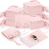 40 Pieces Pink Microfiber Jewelry Pouch, 8 x 8 cm Luxury Small Gift Bag with String for Earrings, Necklace, Ring