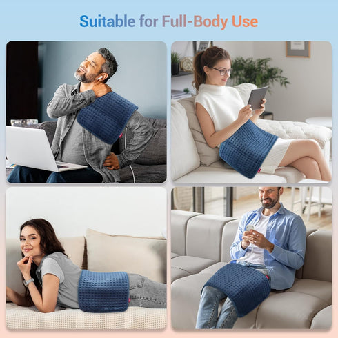 Comfytemp Heating Pad for Back Pain Relief, Electric Heating Pad for Period Cramps, 3 Heat Settings, Machine Washable