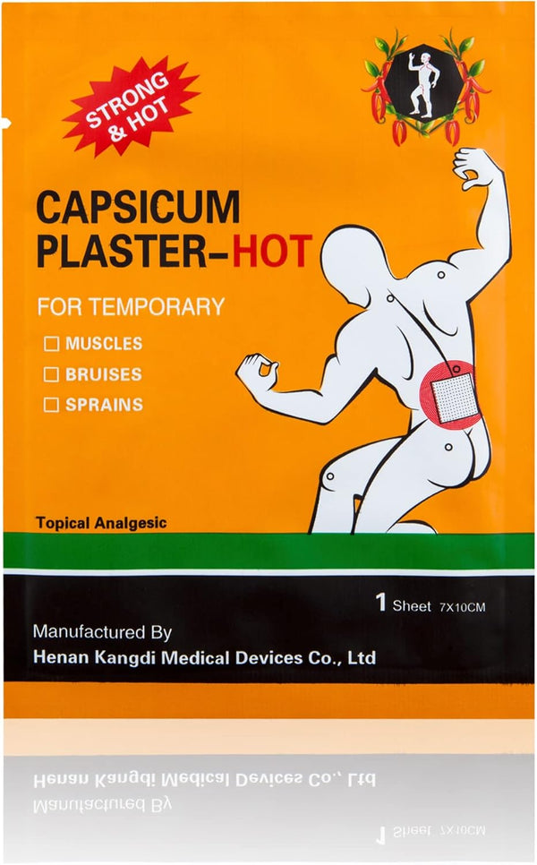 KONGDY Capsaicin Patches, 30 Counts, Max Strength Hot Capsicum Plaster for Weaken Back/Neck/Knee/Joints