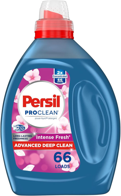 Persil Laundry Detergent Liquid, Intense Fresh Scent, 2X Concentrated, High Efficiency (HE), 50 fl oz, 66 Loads