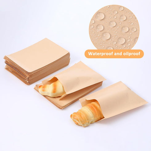 Hpmjz 500 Packing Muffins(4.7x6.5 Inch) Pcs Small Sandwich Bags Paper Cookies Bags Greaseproof Pastry Bag Unbleached