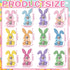 MotiMind 12 Set 12 Easter Bunny Money Holder for Cash Gift with Ribbons Easter Gift Card Holder Basket Tag Basket