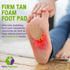 Metatarsal Firm Tan Foam Foot Pad, 1/4" Thick Cushions, 6 Pairs (12 Pieces)