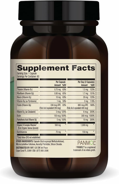 Immune 60 (30 Dr. Mercola Vitamin B Complex with Benfotiamine - Supports Cellular, Brain & Health - Non-GMO