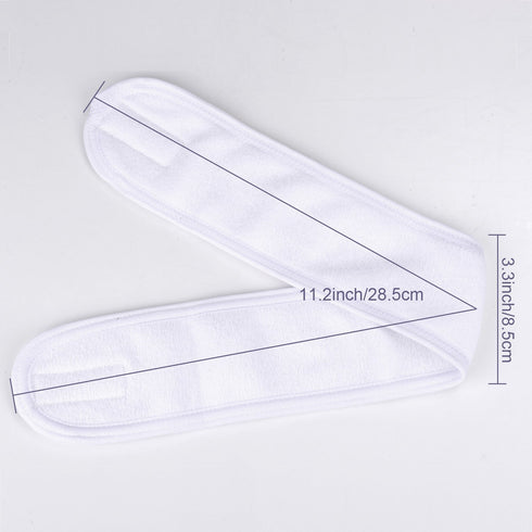 Whaline Spa Facial Headband, 4 Counts Terry Cloth Head Wrap for Bath, Makeup and Sport, White