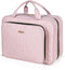 Pink Toiletry Bag Travel with Hanging Hook, Water-resistant Cosmetic Makeup Organizer for Full Sized Toiletries