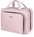 Pink Toiletry Bag Travel with Hanging Hook, Water-resistant Cosmetic Makeup Organizer for Full Sized Toiletries
