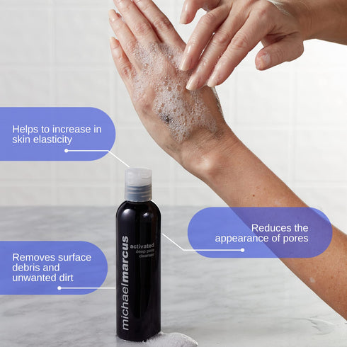 michael marcus Activated Charcoal Deep Pore Cleanser - 4oz Bottle - Detoxifying for All Skin Types