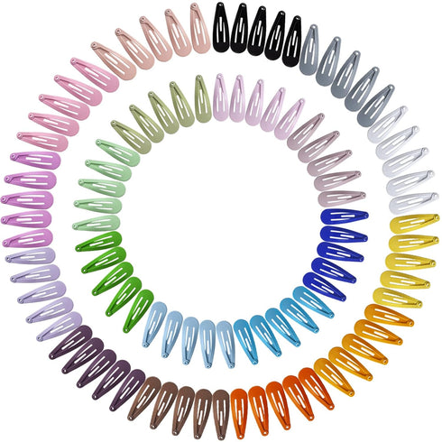 Snap Mini Hair Clips, 100PCS Premium Kids Barrettes, 1.2 Inch Metal Non Slip Hair Bow Clips for Girls Toddler, 20 Colors